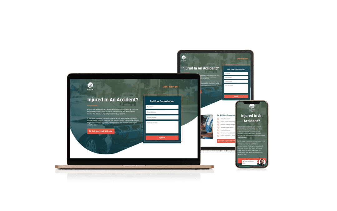 Landing Page Design for Auto Accident Lawyer