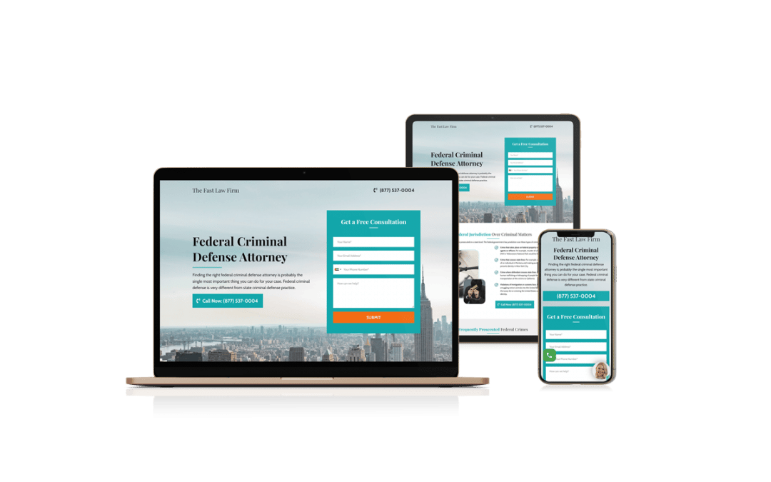 Landing Page Design for Federal Lawyer