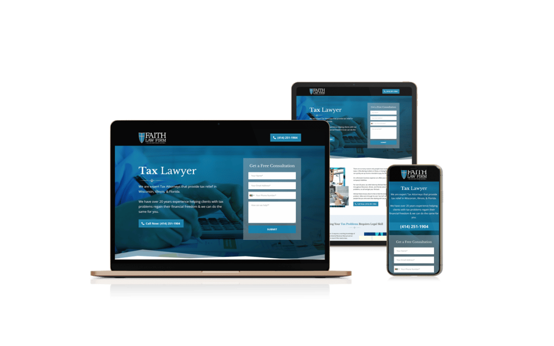 Landing Page Design for Tax  Lawyer